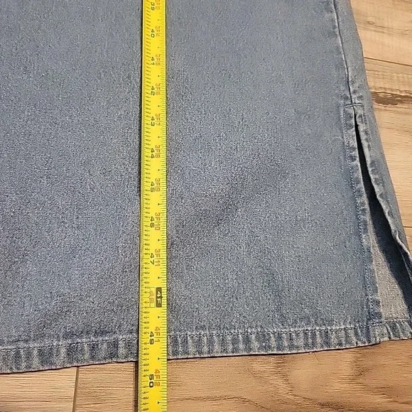 Vintage Blue J Dress Womens Size L  Blue Jean‎ Denim Embroidered Maxi Sleeveless - Picture 10 of 10